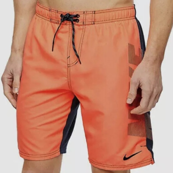 Nike Mens Orange Drawstring Elastic Waist Swimming Swim Board Shorts Size Med - Picture 12 of 12